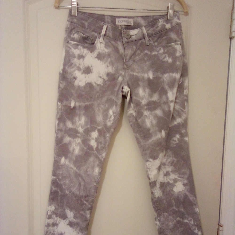 Express Jeans Stella Ankle Grey Tie Dye
